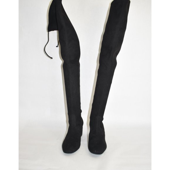 STUART WEITZMAN Genna Suede Over The Knee Boots BLACK SUEDE 9 (SE40) - Picture 4 of 9